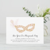 Masquerade Nieuwjaarsfeest uitnodiging (Staand voorkant)