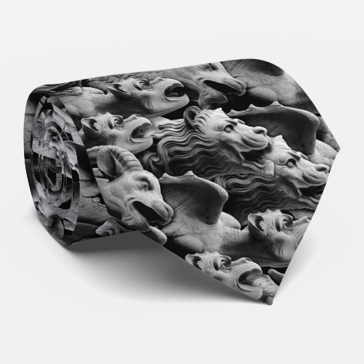 Masquerade of Gargoyles Alternative Gothic Pattern Stropdas (Opgerold)