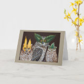 Masquerade owls-kaart kaart (Gele Bloem)