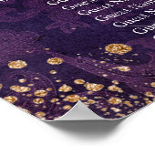 Masquerade paars glitter 9 tafels zitrooster poster (Hoek)