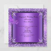 Masquerade Paars Mask Quinceanera Party Kaart (Achterkant)