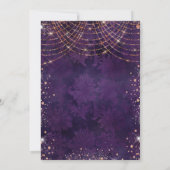 Masquerade paars roos goudglitter verjaardagsfeest kaart (Achterkant)