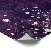 Masquerade paars zilverglitterstof Sweet 16 Poster (Hoek)