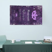 Masquerade paars zilverglitterstof Sweet 16 Spandoek (Beurs)