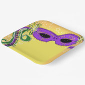 Masquerade Paarse gele masker grillige sterren Papieren Bordje (Gebogen)