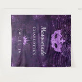 Masquerade paarse glittersuiker Sweet 16 verjaarda Wandkleed (Voorkant (horizontaal))