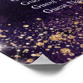 Masquerade paarse glitterzitplaats poster (Hoek)