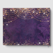 Masquerade paarse gouden glitter verjaardag gastenboek (Achterkant)