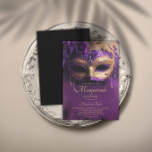 Masquerade Paarse gouden Venetiaanse Masker 50e ve Kaart