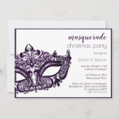 Masquerade Paarse Masker | Mardi Gras Vakantiefees Kaart (Voorkant)