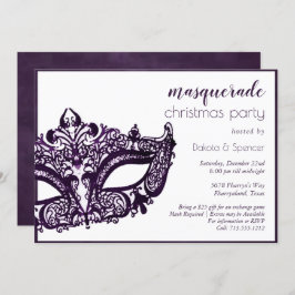 Masquerade Paarse Masker | Mardi Gras Vakantiefees Kaart