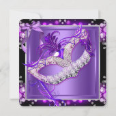 Masquerade Paarse roze maskers Birthday Party 2 Kaart (Achterkant)