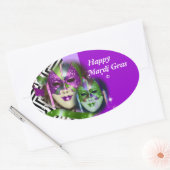 Masquerade partij mardi gras masker ovale sticker (Envelop)
