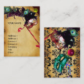 MASQUERADE PARTIJ PARTIJgoud roze geel zwart Visitekaartje (Voorkant / Achterkant)