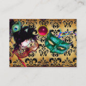 MASQUERADE PARTIJ PARTIJgoud roze geel zwart Visitekaartje (Achterkant)