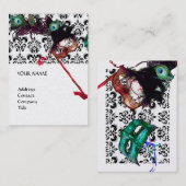 MASQUERADE PARTIJ zwart paars blauw dampgoud Visitekaartje (Voorkant / Achterkant)