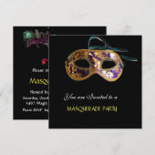MASQUERADE PARTIJ, zwart wit blauw Kaart (Voorkant / Achterkant)