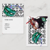 MASQUERADE PARTIJ zwart-wit, dameslinnen Visitekaartje (Voorkant / Achterkant)