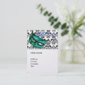 MASQUERADE PARTIJ zwart-wit, dampplatina Visitekaartje (Staand voorkant)