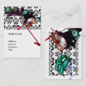 MASQUERADE PARTIJ zwart-wit, demker Visitekaartje (Voorkant / Achterkant)