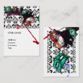 MASQUERADE PARTIJ zwart-witte dampparel Visitekaartje (Voorkant / Achterkant)