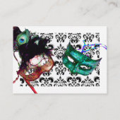 MASQUERADE PARTIJ zwart-witte dampparel Visitekaartje (Achterkant)