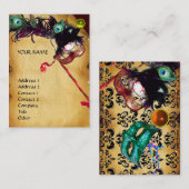 MASQUERADE PARTITY parchment damask gem linen Visitekaartje (Voorkant / Achterkant)