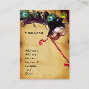 MASQUERADE PARTITY parchment damask gem linen Visitekaartje