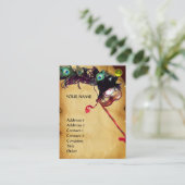 MASQUERADE PARTITY parchment damask gem linen Visitekaartje (Staand voorkant)