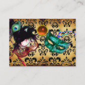 MASQUERADE PARTITY parchment damask gem linen Visitekaartje (Achterkant)