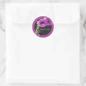 Masquerade Party Bedankt Sticker - hot pink (Tas)