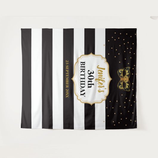 Masquerade Party Birthday Party Tapestry Backdrop Wandkleed (Voorkant (horizontaal))