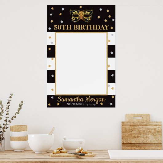 Masquerade Party Birthday Photo Prop Lijst Mask Poster (Keuken)