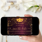 Masquerade party burgundy gold glitter sparkles save the date