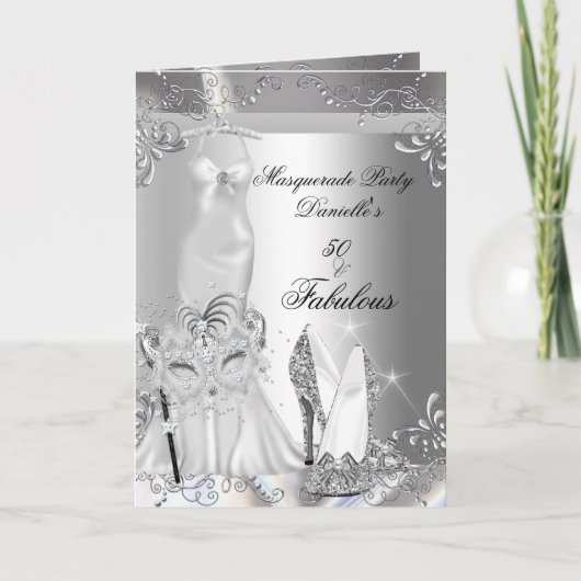 Masquerade Party Fabulous 50 Birthday Silver (Voorkant)
