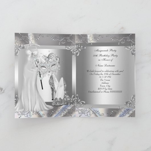 Masquerade Party Fabulous 50 Birthday Silver (Binnen)