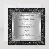 Masquerade Party Fabulous 50 Birthday Silver Kaart (Achterkant)