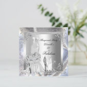 Masquerade Party Fabulous 50 Birthday Silver Kaart (Staand voorkant)