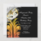 Masquerade Party Fabulous Birthday Gold Silver 2 Kaart (Achterkant)