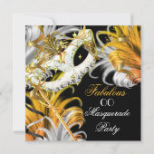 Masquerade Party Fabulous Birthday Gold Silver 2 Kaart (Voorkant)