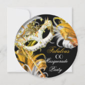 Masquerade Party Fabulous Birthday Gold Silver 2 Kaart (Voorkant)