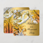 Masquerade Party Fabulous Birthday Gold Silver Kaart (Voorkant / Achterkant)