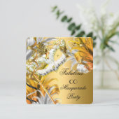 Masquerade Party Fabulous Birthday Gold Silver Kaart (Staand voorkant)