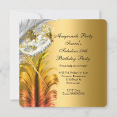 Masquerade Party Fabulous Birthday Gold Silver Kaart (Achterkant)