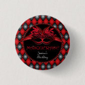 Masquerade Party Favor 1-inch Button rondom de taf (Voorkant)