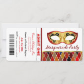 Masquerade Party geeft één kaartje toe | rood Kaart (Voorkant)