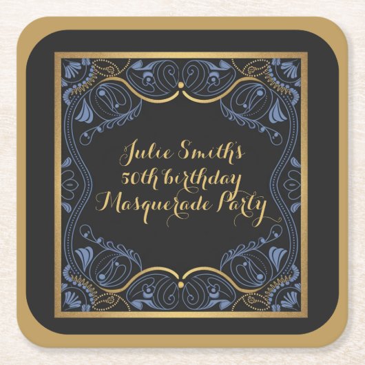 Masquerade Party gemaskerde bal verjaardag luxe Kartonnen Onderzetters (Voorkant)