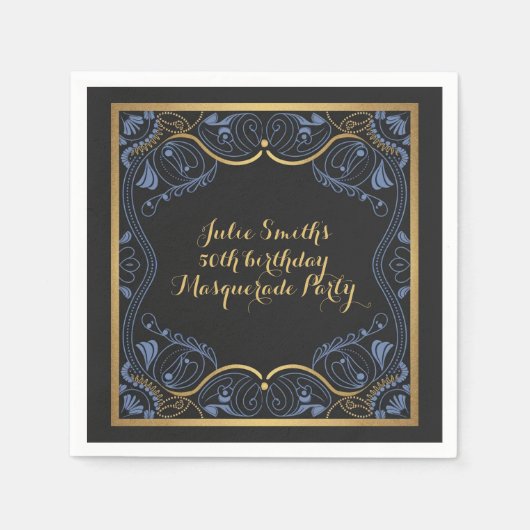 Masquerade Party gemaskerde bal verjaardag luxe Servet (Voorkant)