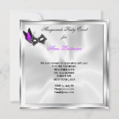 Masquerade Party Glitter Paars Silver Black Mask Kaart (Achterkant)