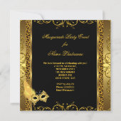 Masquerade Party Gold Black Leopard Mask Kaart (Achterkant)